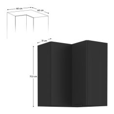 KONDELA Horní rohová skříňka černá SIBER 60x60 GN-72 2F