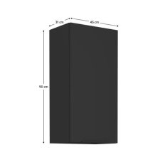 KONDELA Horní skříňka černá DTD SIBER 45 G-90 1F