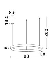 Nova Luce NOVA LUCE závěsné svítidlo ELOWEN bílý hliník a silikon LED 100W 3000K stmívatelné 9345667