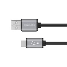 Krüger&Matz USB kabel - USB typ C 1m Kruger & Matz Basic šedý KM1239