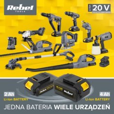 Rebel Dobíjecí baterie 20V 2A Tools Li-Ion RB-2001