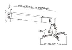 Cabletech Držák projektoru na stěnu/strop, stříbrný UCH0148