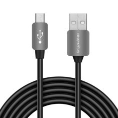 Krüger&Matz Kruger & Matz USB kabel - micro USB konektor pro připojení šedý 1,8m KM0331