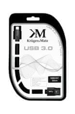 Krüger&Matz USB kabel 3.0 zástrčka - zástrčka typu C 5 Gbps 0,5 m Kruger & Matz šedý KM0347