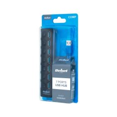 Rebel USB 3.0 HUB rozbočovač 7 portů, černý KOM0941