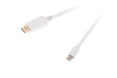 Cabletech Konektorový kabel MINI DISPLAYPORT, konektor HDMI, 1,8 m bílá KOM0852