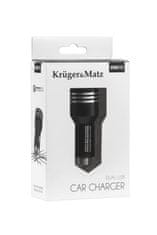 Krüger&Matz 2xUSB 4800mA nabíječka do auta s funkcí Quick Charge 3.0 černá KM0212