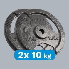 Rebel ACTIVE Sada litinových závaží 2x10kg, otvor 31mm, deska s úchyty RBA-2135