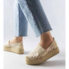 Béžové espadrilky ze síťoviny velikost 36