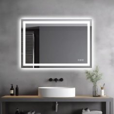 Tutumi Dotykové zrcadlo s LED osvětlením a Bluetooth HELLO 90x60 cm 