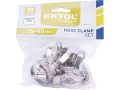 Extol Craft Spony hadicové (70505) balení 10ks, 25-40mm, pro hadici 1&quot;