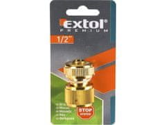 Extol Premium Rychlospojka na hadici (8876002) 1/2&quot;, STOP ventil, MOSAZ