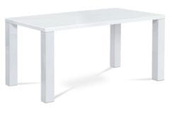 Autronic Moderní jídelní stůl Jídelní stůl 160x90x76 cm, vysoký lesk bílý (AT-3008 WT) (2xKarton)