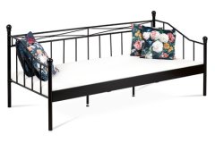 Autronic Postel Postel jednolůžková 90x200 cm, kovová, černý matný lak (BED-1905 BK)