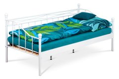 Autronic Postel Postel jednolůžková 90x200, kovová konstrukce, bílý matný lak (BED-1905 WT)