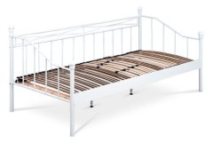 Autronic Postel Postel jednolůžková 90x200, kovová konstrukce, bílý matný lak (BED-1905 WT)