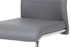 Autronic Moderní jídelní židle Jídelní židle koženka šedá / chrom (DCL-418 GREY)