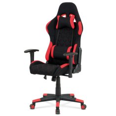 Autronic Kancelářská židle Kancelářská židle, červená látka, houpací mech, kříž plast (KA-V606 RED)