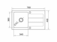 PYRAMIS Granitový kuchyňský dřez NEXT 76x44 1B 1D vanilla (70.075.501)