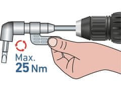 Extol Premium Úhlový nástavec/držák hrotů do vrtačky 919407 úhlový nástavec/držák hrotů do vrtačky, 1/4&quot;x140mm (105°) s magnetem