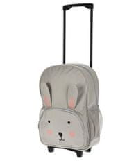 XQMAX Dětský kufr KO-DG9000440seda na kolečkách BUNNY 29 x 40 cm šedá