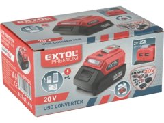 Extol Premium Nabíječka 8891896 pro USB zařízení, se světlem, SHARE20V, bez baterie, 5V/2A