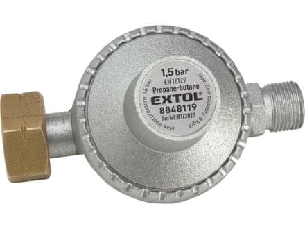 Extol Premium Regulátor tlaku pro hořáky na propan-butan 8848119, 1,5bar, výstup závit G3/8&quot;L