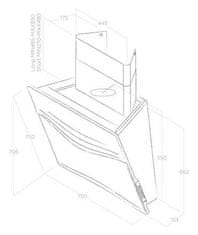 Elica Komínový odsavač par CONCETTO SPAZIALE WH/F/75 TÉCHNE