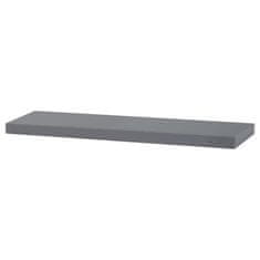 Autronic Nástěnná polička Polička nástěnná 90 cm, MDF, barva šedý vysoký lesk, baleno v ochranné fólii (P-013 GREY)