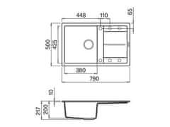 Elleci Granitový kuchyňský dřez s odkapem UNICO 300 G51