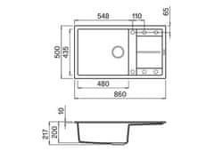 Elleci Granitový kuchyňský dřez s odkapem UNICO 410 G51