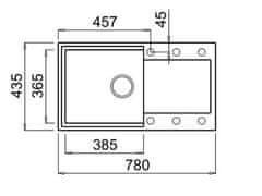 Elleci Granitový kuchyňský dřez s odkapem EASY 290 G48