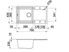 Elleci Granitový kuchyňský dřez s odkapem EASY 290 G68