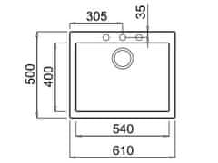 Elleci Granitový kuchyňský dřez QUADRA 110 K86