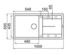 Elleci Granitový kuchyňský dřez s odkapem UNICO 480 K86