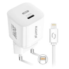 Aligator Nabíječka do sítě Power Delivery 20W, USB-C + kabel pro Apple - bílá