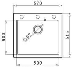 PYRAMIS Granitový kuchyňský dřez SIROS 57x51,51B BEIGE 70084801