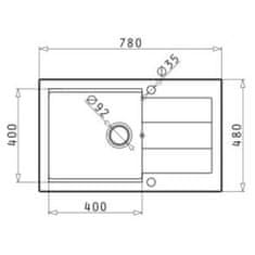 PYRAMIS Granitový kuchyňský dřez SPARTA PLUS LUX 78x48 1B 1D INDUSTRIAL GREY 070083801
