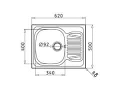 PYRAMIS Nerezový kuchyňský dřez SPARTA (62X50) 1B 1D (100130201)