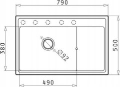 PYRAMIS Granitový kuchyňský dřez CAMEA (79X50) 1B 1D LH BEIGE (070074201)