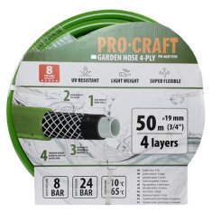 Procraft Zahradní hadice PR-4GH1950 4 vrstvy, 3/4 50 m