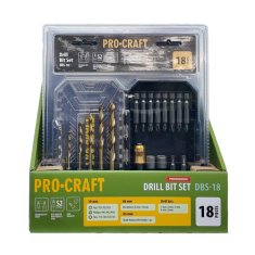 Procraft Sada vrtáků a bitů DBS-18