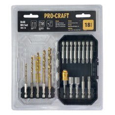 Procraft Sada vrtáků a bitů DBS-18