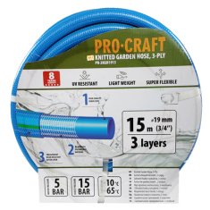 Procraft Zahradní hadice PR-3KGH1915 3 vrstvy, 3/4&quot; 15 m