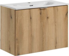 COMAD Závěsná skříňka Nova Oak I se zápustným umyvadlem 80 cm dub coast evoke