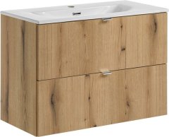 COMAD Závěsná skříňka Nova Oak II se zápustným umyvadlem 80 cm dub coast evoke