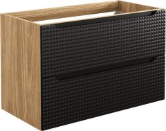 COMAD Koupelnová skříňka Luxor Black I s deskou a umyvadlem 90 cm černá/dub olejovaný