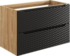 COMAD Koupelnová skříňka Ocean II s deskou a umyvadlem 90 cm černá/dub olejovaný