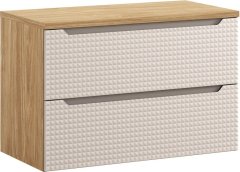 COMAD Závěsná skříňka pod umyvadlo Luxor Beige I s deskou 90 cm béžová/dub olejovaný