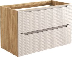 COMAD Závěsná skříňka pod umyvadlo Luxor Beige I s deskou 90 cm béžová/dub olejovaný